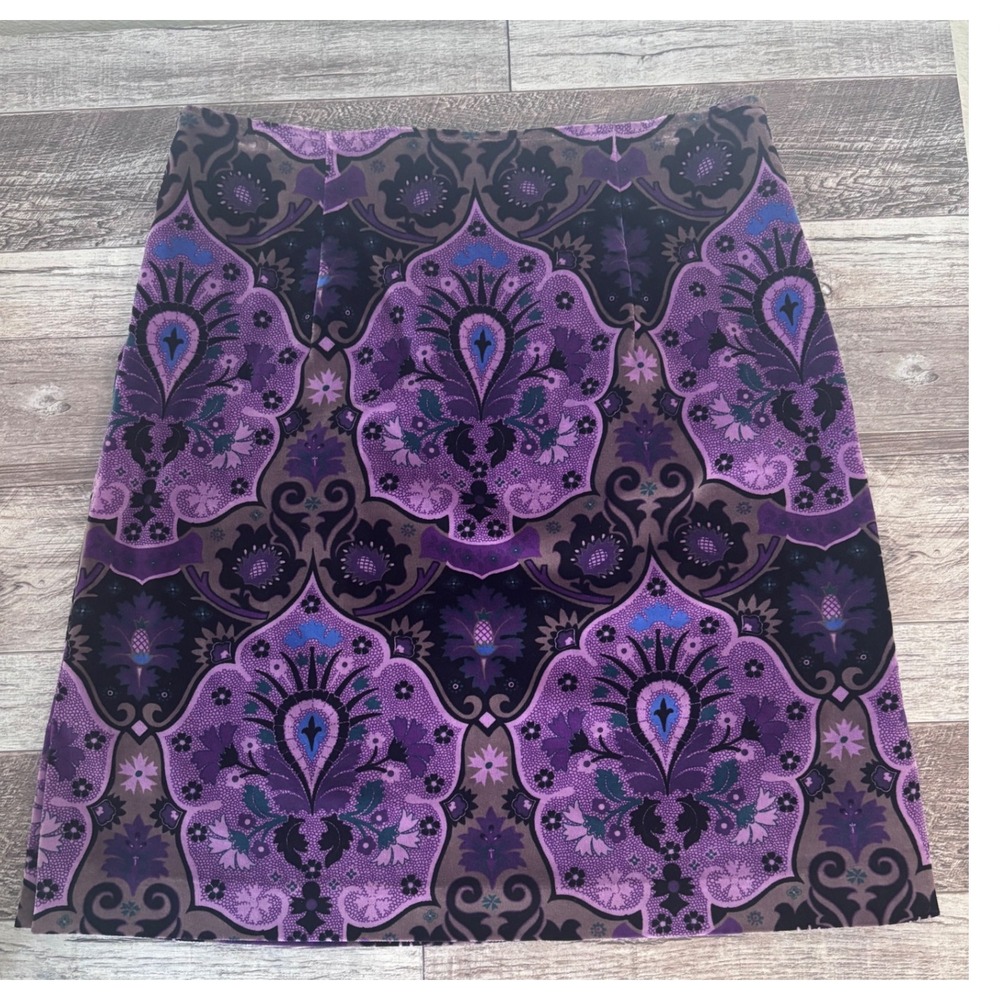 Vintage Y2K Harolds Purple Cotton Suede-Feel Above‎ Knee Skirt Size 12